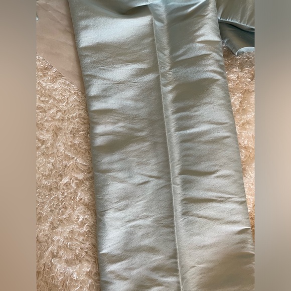 NWT Magaschoni 100% Dupioni Silk straight w little Flare Pants Light Blue Size 2 - Picture 11 of 14